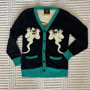 Beistle CreeyCo Black and Teal Ghost Cardigan